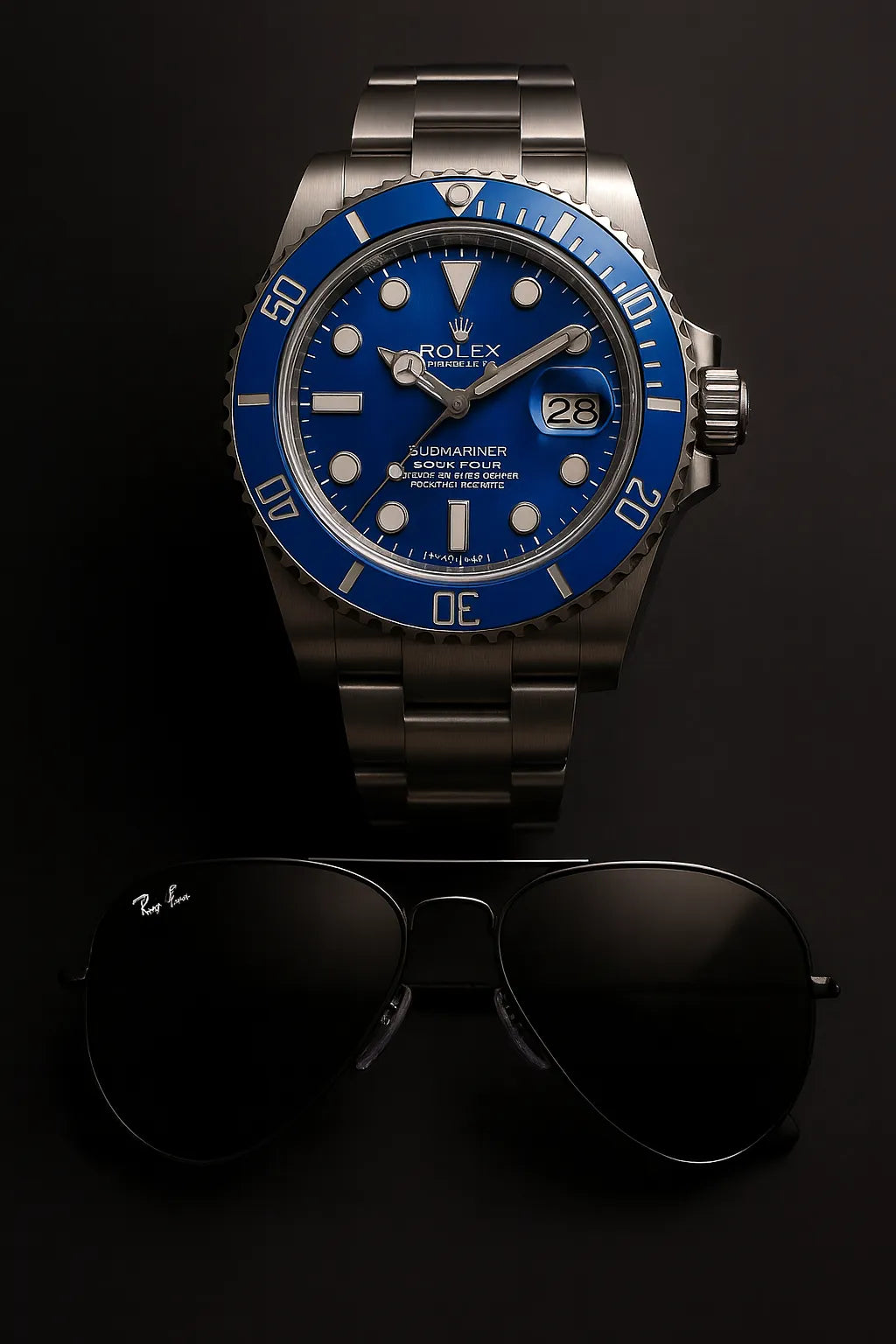 COMBO: Reloj Rolex Submariner y Gafas Rayban Aviador